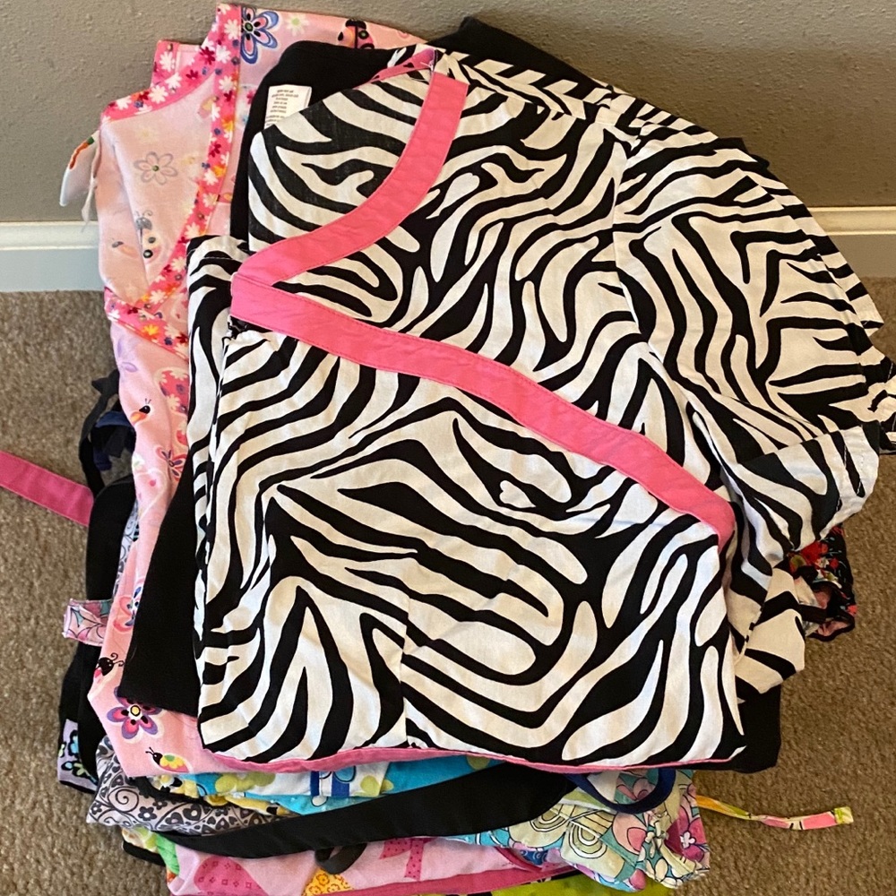 17 size Medium Cherokee scrub tops.